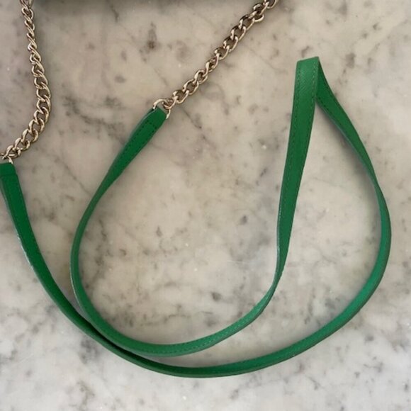 KATE SPADE Envelope Flap Green White Stripe Crossbody with Removable Str… - Picture 11 of 17